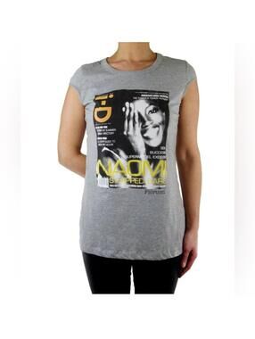 Fiorucci Gray Graphic Cap Sleeve Tee